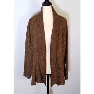 NWOT Melange Brown Open Front Cardigan